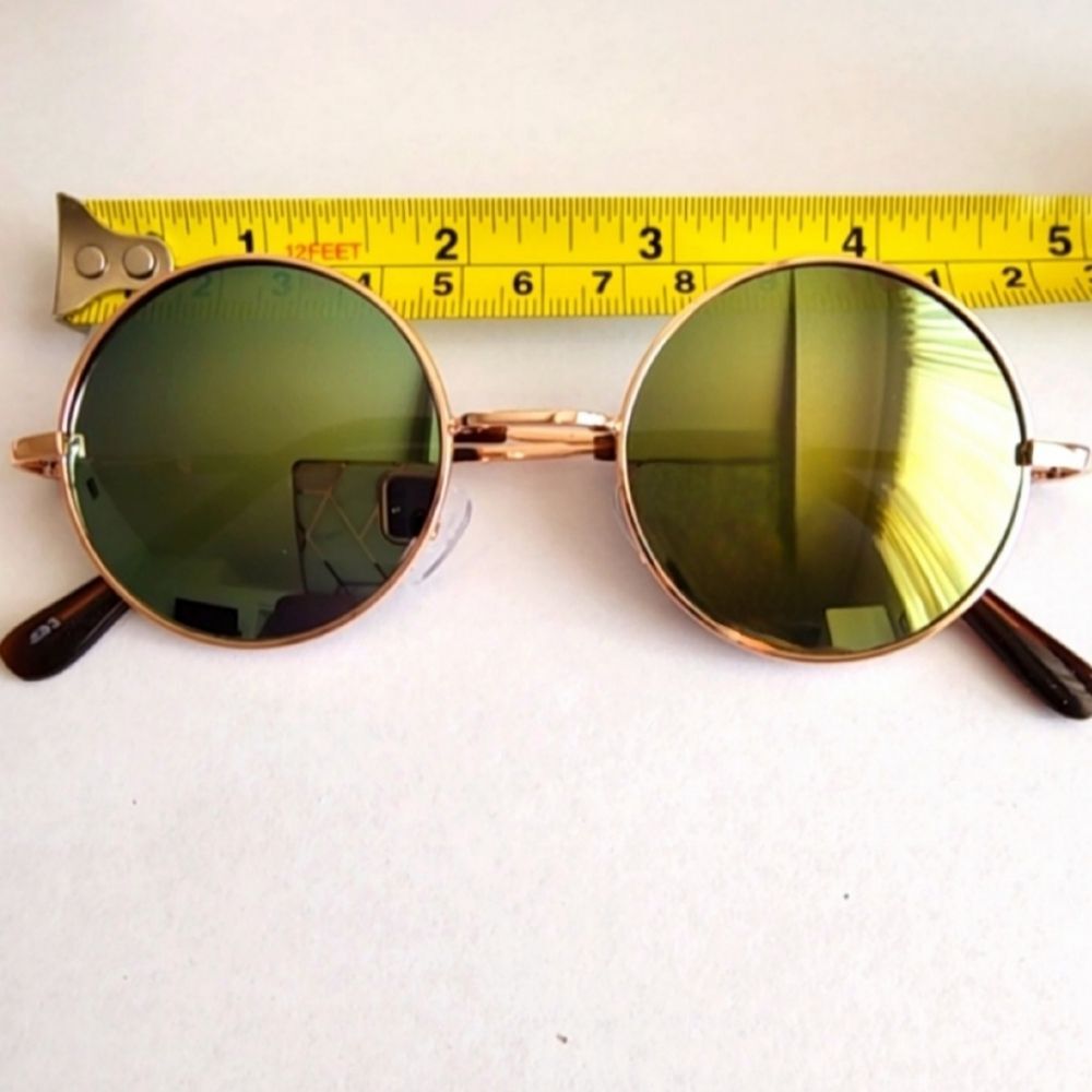 2 for $14 Army Green Round Sunglasses Gold Frame NWOT
